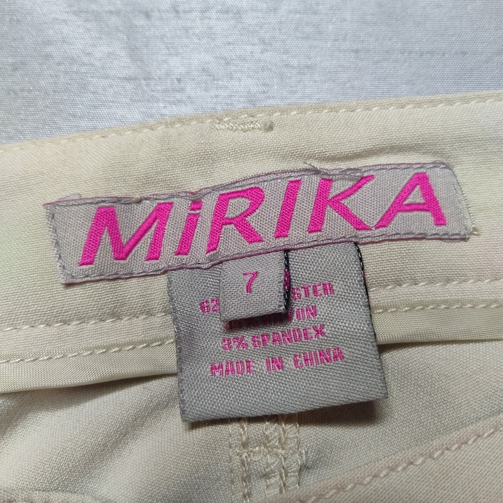 MIRIKA Women Juniors Size 7‎ Khaki Poly Rayon Flex Chino Pants NEW - Picture 11 of 14
